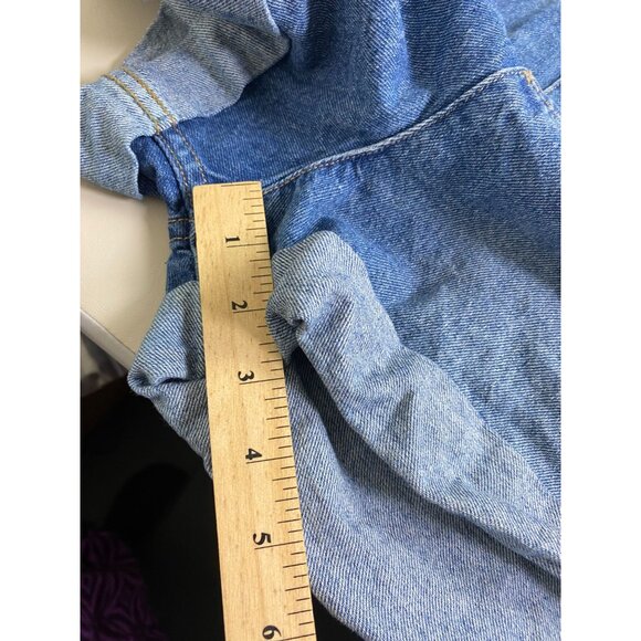 Free People Ziggy Shortall We The Free Womens Denim Short Overalls size XL Blue - Picture 9 of 16